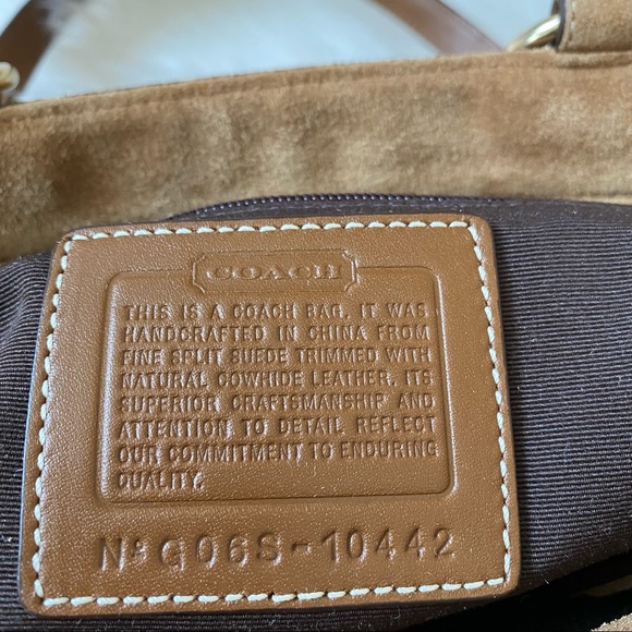 Coach Signature Beaded Leather Suede Tote Bag - Picture 9 of 16